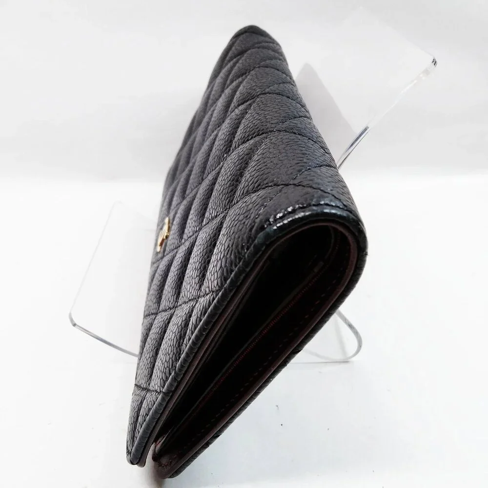 Authentic Chanel Long Wallet Black Caviar Skin mn480-020626 - Picture 3 of 9